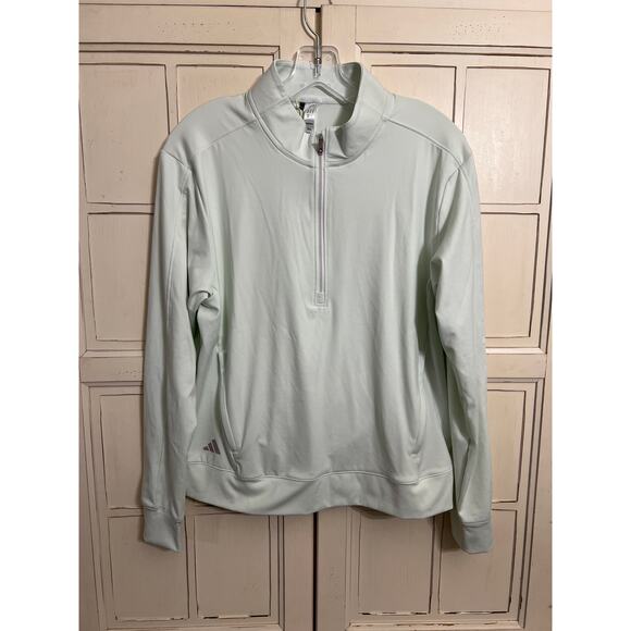 NWT Adidas size medium light green 1/2 zip pullover golf top shirt - Picture 1 of 4